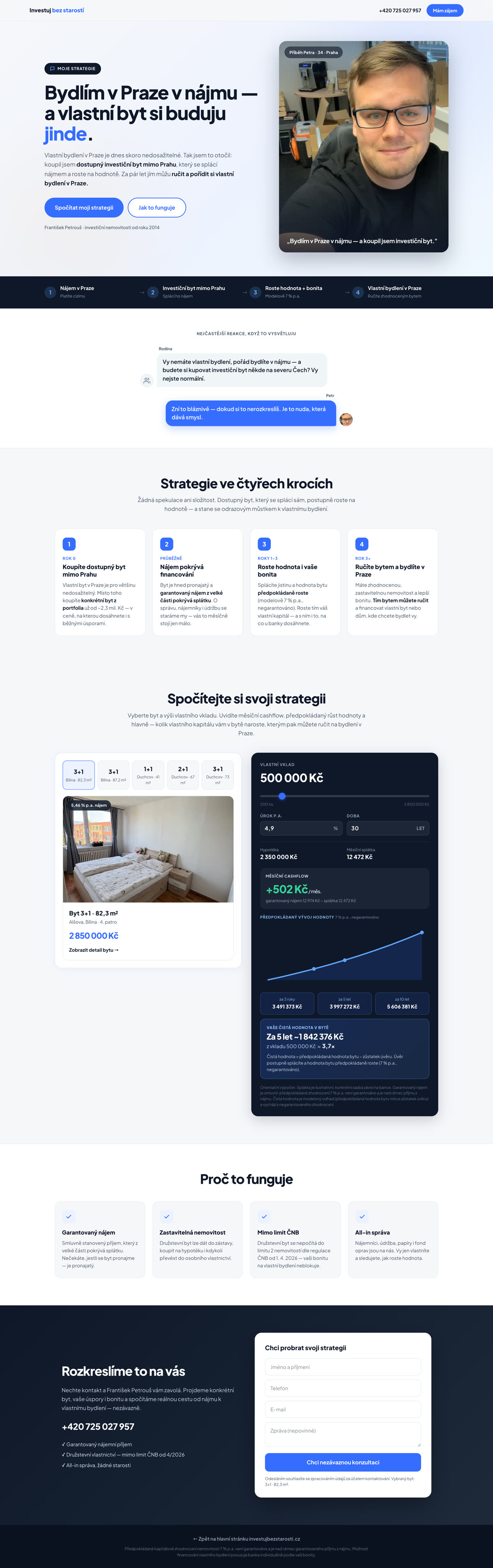 Landing page ušitá na téma videa